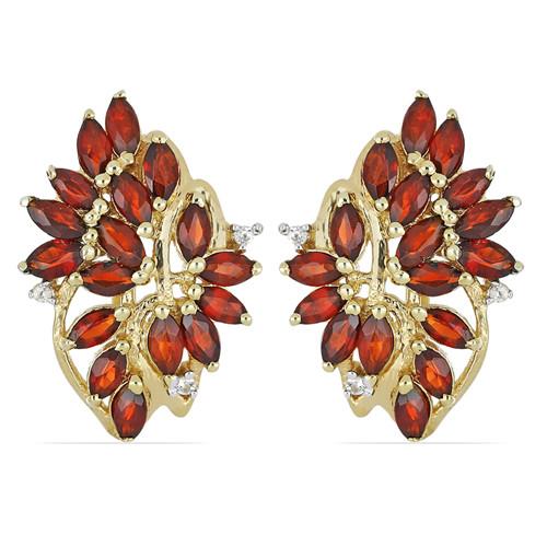 STERLING SILVER REAL GARNET GEMSTONE STYLISH EARRINGS
